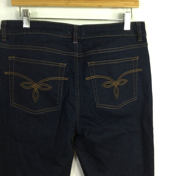 Ted Baker Womens Scallop Hem Slim Leg Jeans Denim Stretch Dark Blue Size 34 - Picture 10 of 14